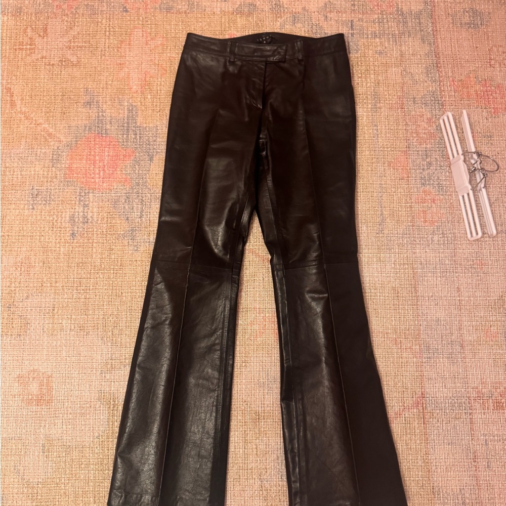 Women's Theory Black Leather pants